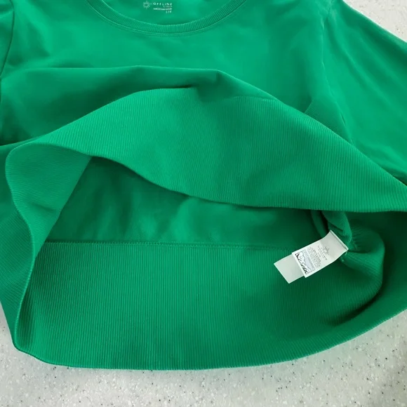 Aerie Vibrant Green Long Sleeve Crop Top - Picture 10 of 14